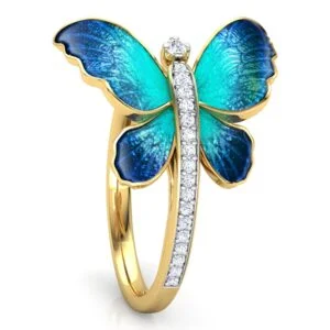 Bague Papillon Bleu