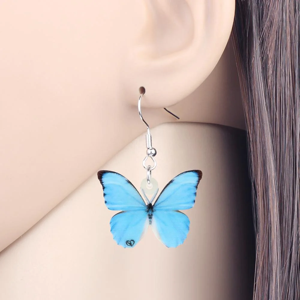 Boucle D’Oreille Papillon Bleu