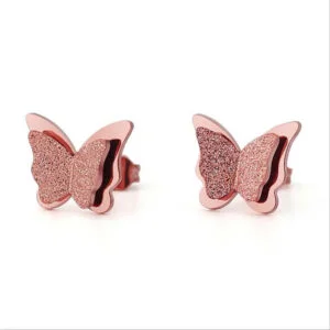 Boucle D&rsquo;Oreille Papillon Rose