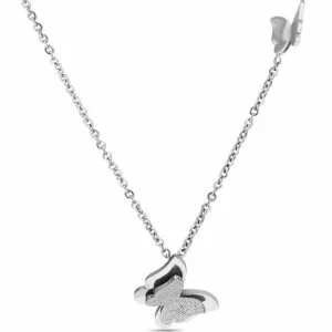 Collier Papillon Acier Inoxydable