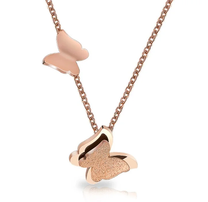 Collier Papillon Acier Inoxydable