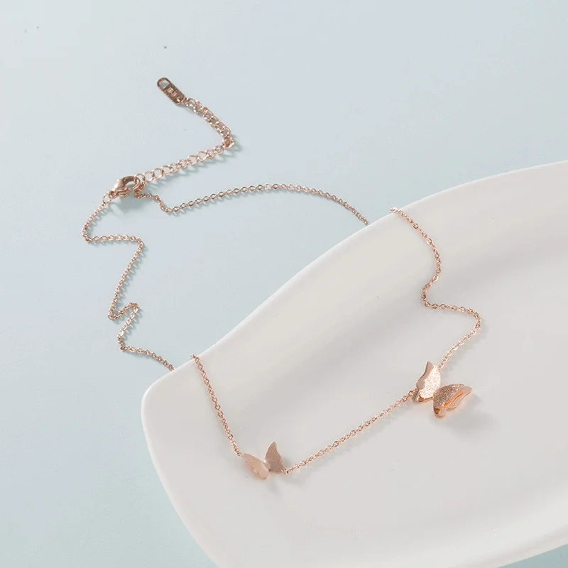 Collier Papillon Acier Inoxydable