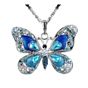 Collier Papillon Bleu