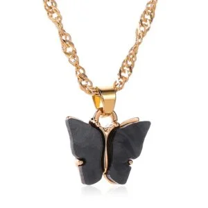 Collier Papillon Noir