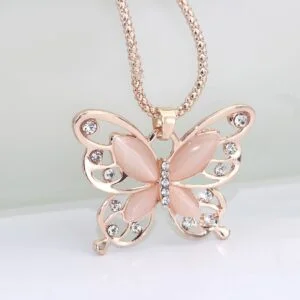 Collier Papillon Or Rose