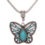 Collier Papillon Turquoise