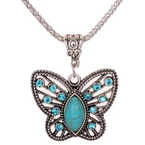 Collier Papillon Turquoise