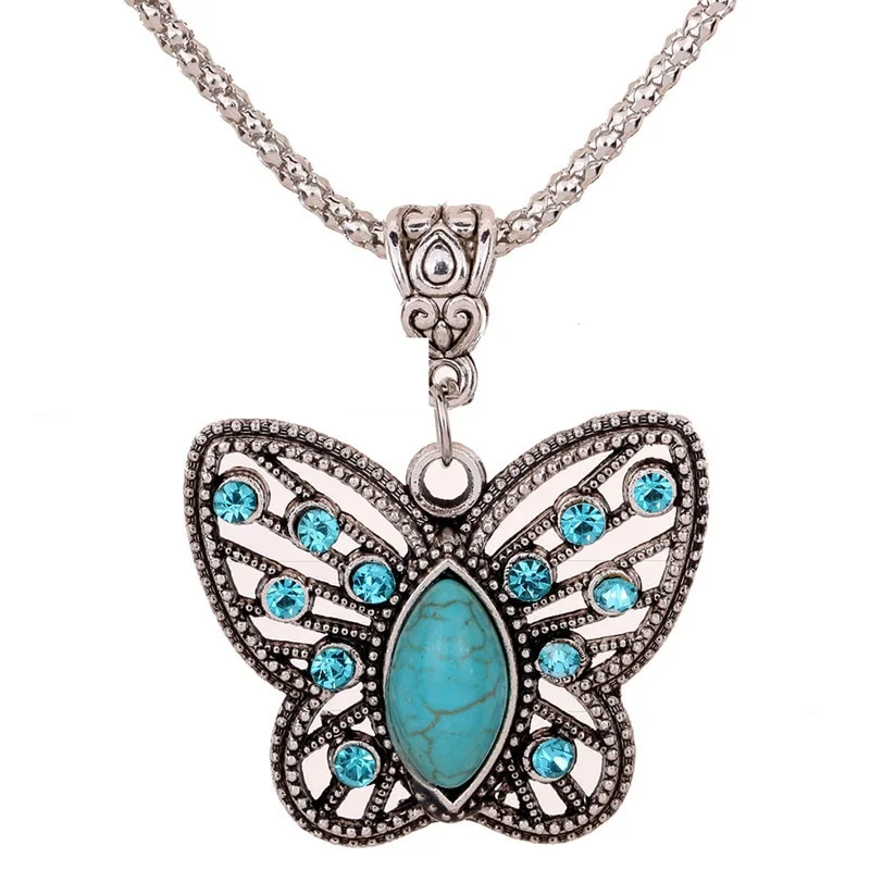 Collier Papillon Turquoise