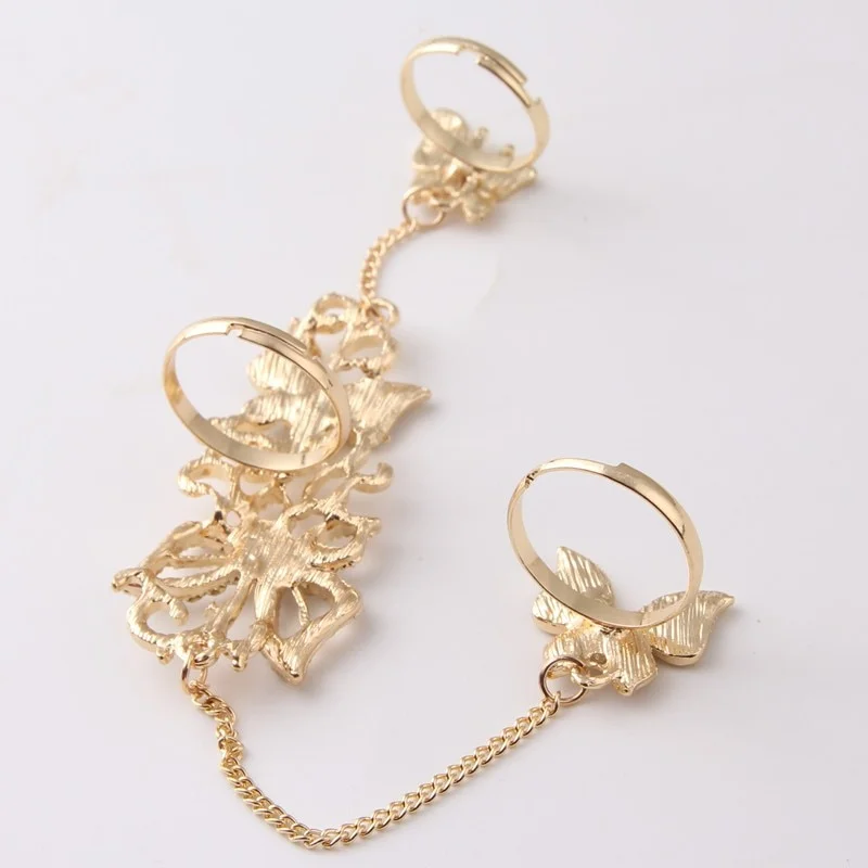 Bague Papillon Et Chaîne