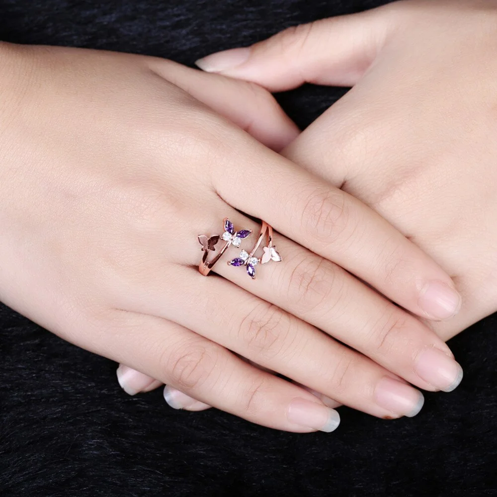 Bague Papillon Or Rose