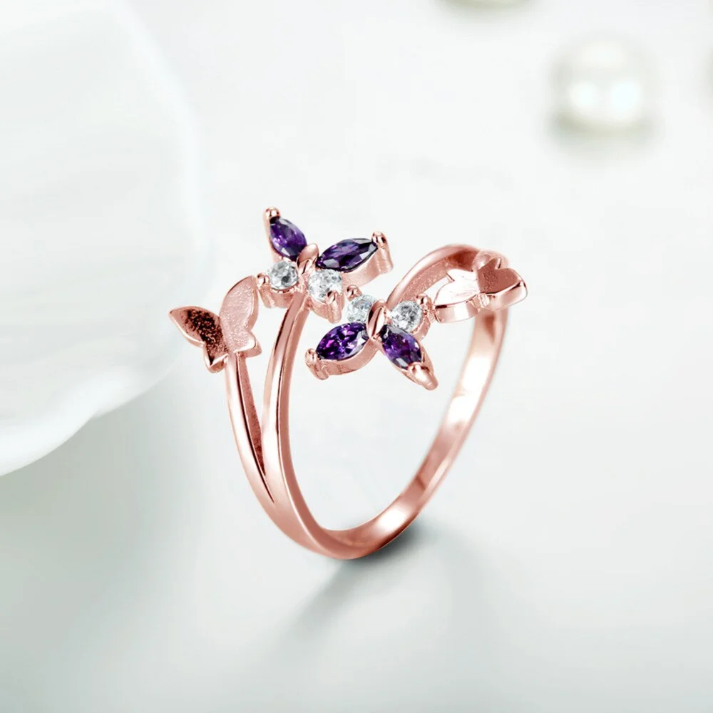 Bague Papillon Or Rose
