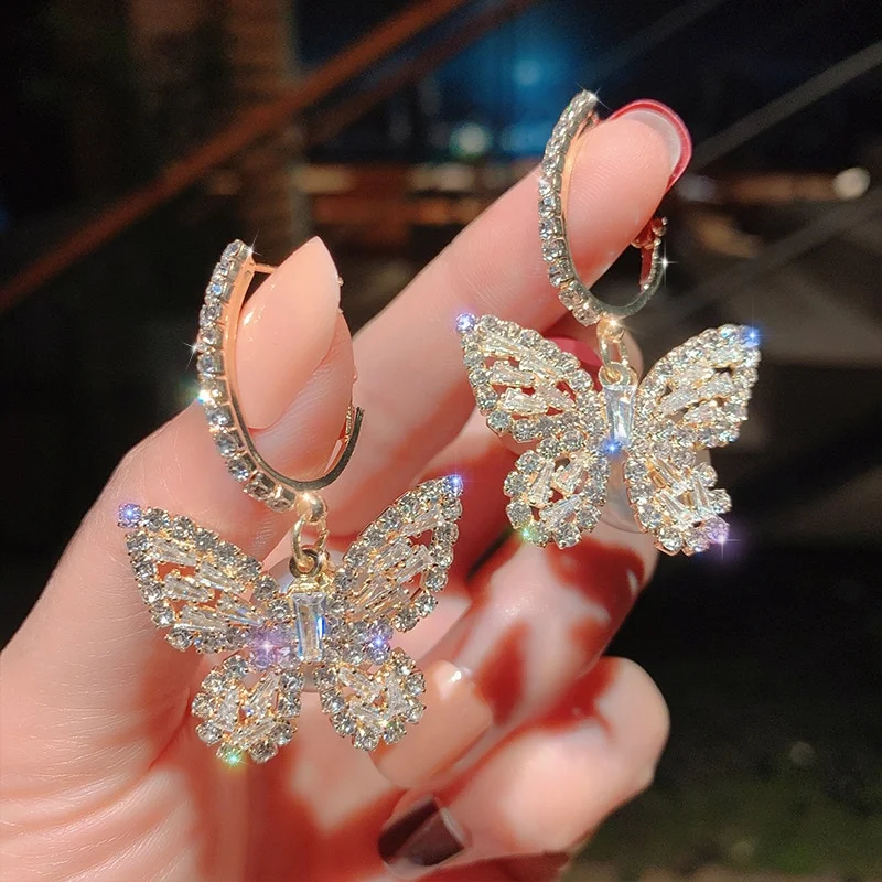 Boucle D’Oreille Papillon Zirconium
